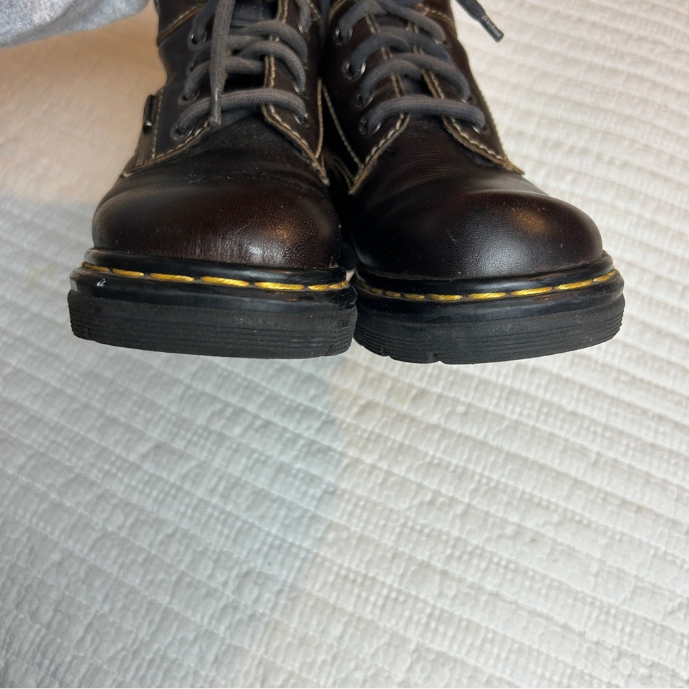 Dr. Martens Dark Brown Leather Boots Size 5 style 9271 - Picture 4 of 9